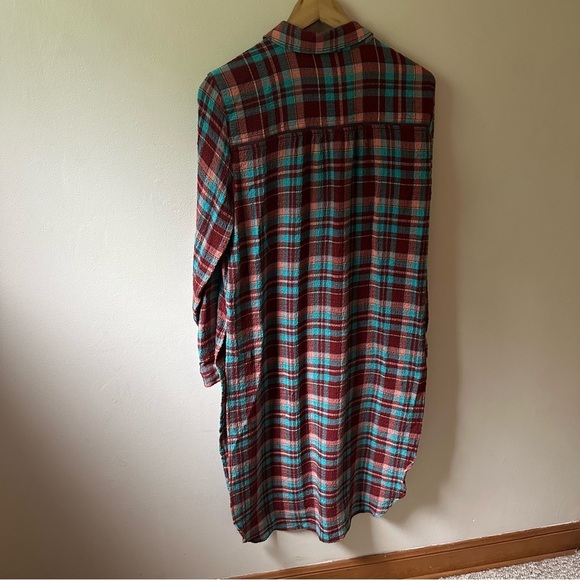 Pilcro Anthropologie Longline Plaid Buttondown NWT Fits Like Small/Medium - Picture 4 of 6